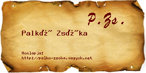 Palkó Zsóka névjegykártya